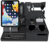 Black Nightstand Organizer for Dad - Best Birthday Gifts for Men to Organize Cellphone, Watch, Sunglasses & Accessories