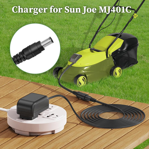 Charger for Sun Joe MJ401C-PRO Cordless Push Lawn Mower Power Supply Replacement for Sun Joe MJ401C MJ401C-XR MJ401C-XR-SJB MJ401C-Pro Electric Lawn Mower Power Adapter