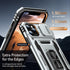 MERRO for iPhone 11 Pro Max Case, Military-Grade Heavy Duty Phone Cover with Screen Protector and Magnetic Stand (Grey)