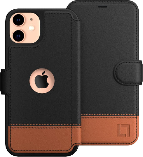 LUPA Legacy Compatible for iPhone 11 Wallet Case - Slim Durable Faux Leather Case with Card Holder