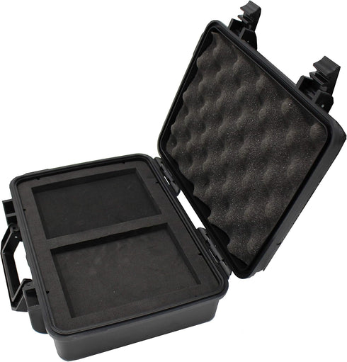 MOOCY 10" Small Hard Case with Foam Insert, Watertight Padded Case for Protecting Pistol, Microphone, and Camera