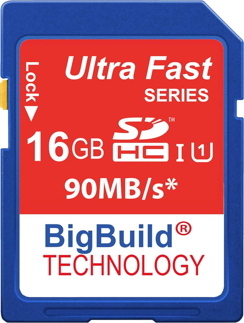16GB Ultra Fast 90MB/s Memory Card for Canon Digital IXUS 185 Camera, Class 10 SD SDHC
