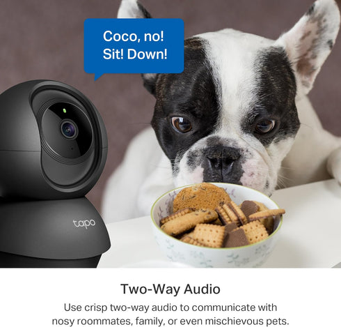 Tapo 2K 2-Way C211 (2-Pack) Indoor Pan/Tilt Wired Security Camera - Works as a Baby Monitor & Pet Camera, Motion