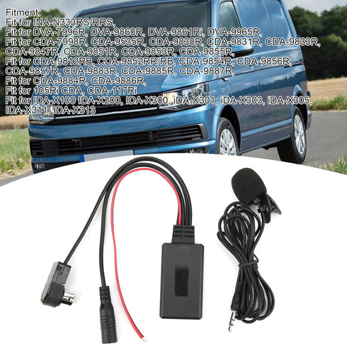 Qiilu Bluetooth AUX Adapter for Car, Bluetooth 5.0 AUX Cable Adapter with Microphone Handsfree for Alpine CDA-9857,