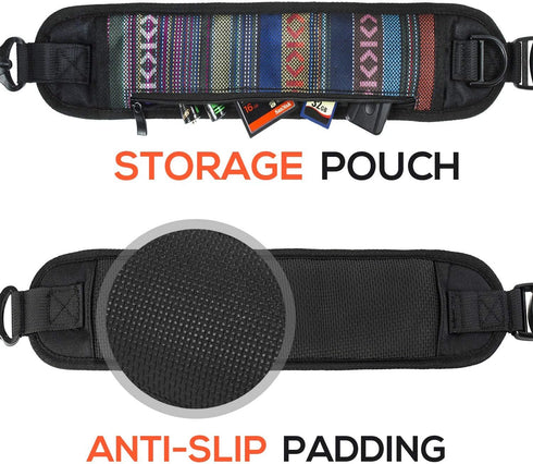 waka Adjustable Camera Neck Strap with Quick Release, Safety Tether for Nikon Canon Sony DSLR