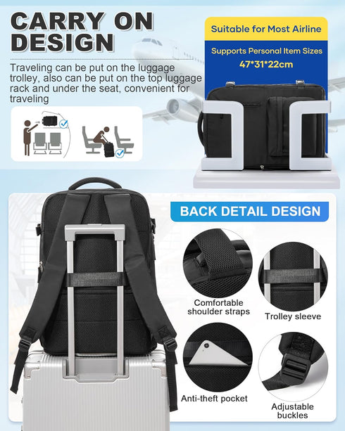 VGCUB Backpack Vacpack Daypack Backpacks Vacuum Travel with Pump System Storage Carry on Work Laptop Business