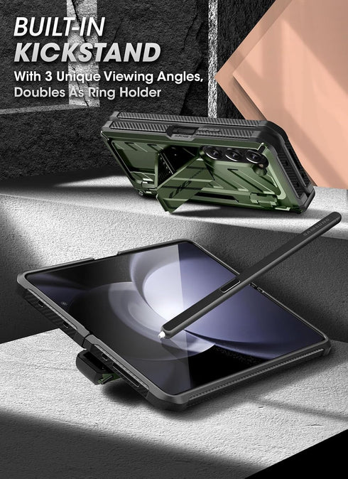 SUPCASE Galaxy Z Fold 5 Case - Unicorn Beetle Pro, Built-in Screen Protector & Stand, Military-Grade Protection