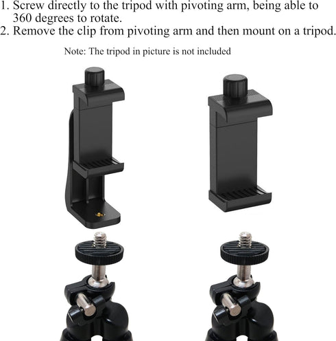 Ailun Tripod Phone Mount Holder - Standard Screw Adapter for Most Cellphones, Compatible with iPhone