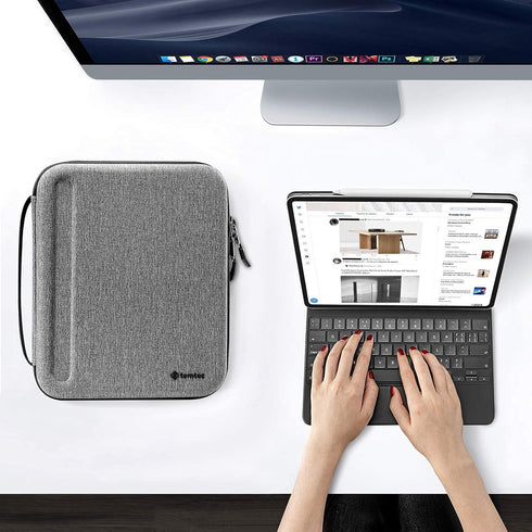 tomtoc Portfolio Case for 13 Inch iPad Pro M4 2024 & iPad Air M2, Protective Sleeve with Accessories Pocket