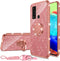 nancheng Case for TCL 20 XE 6.5-inch, Cute Girls Women Glitter Soft Silicone Cover with Stand - Rose Gold