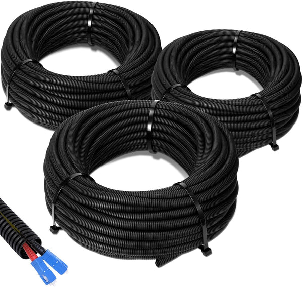 Sasylvia 1/4", 1/2", 3/8" x 25 Ft Split Wire Loom Tubing Wire Loom