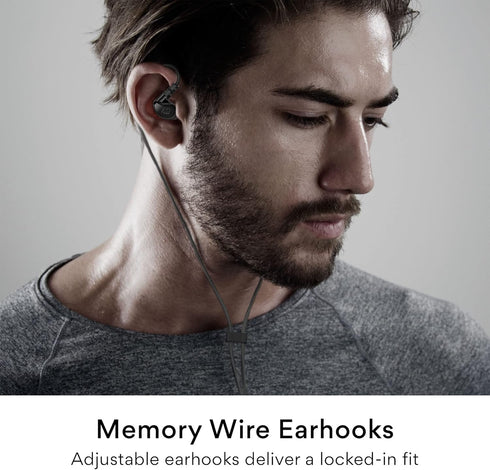 MEE audio M6 Sport Wired Earbuds, Noise Isolating, Sweatproof Earphones for Running/Gym/Workouts, Black