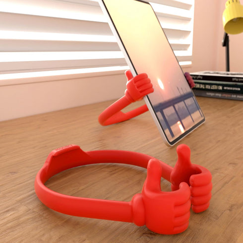 Honsky 2 Packs Thumbs-up Cell Phone Stands, Mobile Smartphone Mount Cradle, Universal Multi-Angle, Red
