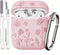Flower Engraved Soft Silicone Case for Airpods 2nd Generation - Compatible with Airpods Case 1st/2nd (Pink) with