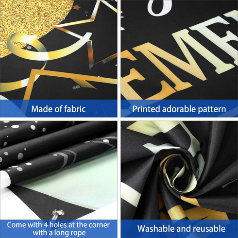 Blulu Extra Large Retirement Party Decorations, Fabric Retire Sign Banner Photo Booth Backdrop with Rope (70.8 x 43.3