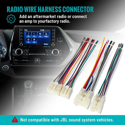 2010-2019 Subaru/1992-2019 NuIth Radio Wiring Harness Compatible with Toyota Non-JBL System, Male+Female Stereo Wiring
