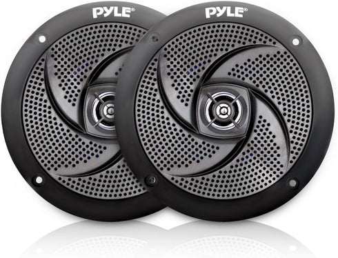 Pyle Low-Profile Waterproof Marine Speakers - 100W 4 Inch 2 Way Outdoor Audio Stereo Sound System, Black