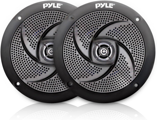 Pyle Low-Profile Waterproof Marine Speakers - 100W 4 Inch 2 Way Outdoor Audio Stereo Sound System, Black