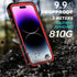 BEASTEK TRE Series iPhone 14 Pro Waterproof Case, MagSafe Shockproof IP68 with Built-in Screen Protector, 6.1'' - Red