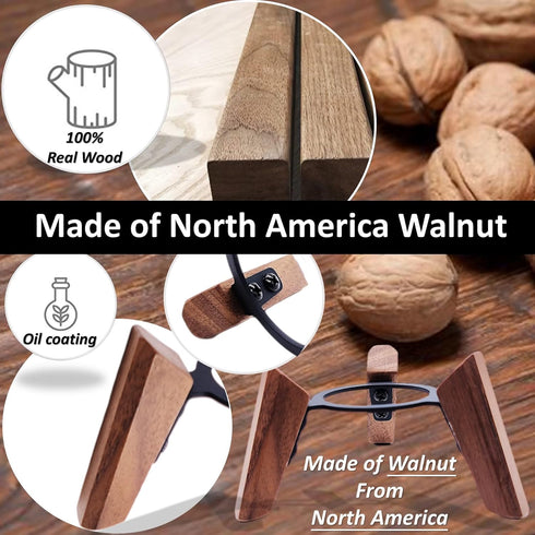 Real Wood Stand for HomePod Mini (2020), Wooden Tripod Holder with Metal Frame, Anti-Slip Silicone Pad (Walnut)