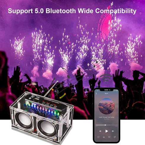 Radio Audio Soldering Kit, Bluetooth-Compatible LED Speaker Soldering Project, DIY Electronic Kit