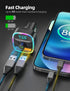 Nulaxy Bluetooth FM Transmitter for Car, Dual USB Charging Adapter with Hands-Free Calling and 7 Colors LED