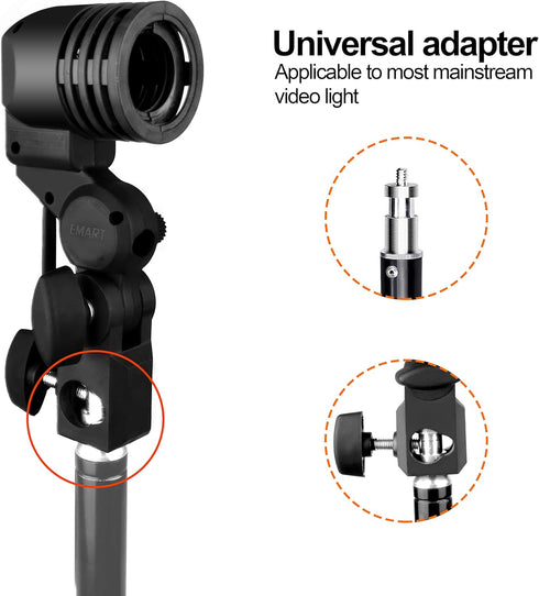 EMART Light Bulb Stand, E26 / E27 AC Socket Lamp Holder with Umbrella Holder, 2 PACK for Photo Video Studio