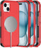 Diverbox iPhone 15 Case with MagSafe & Screen Protector 2 Pack - Heavy Duty, 15 FT Drop Protection, Shockproof (Red)
