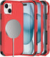 Diverbox iPhone 15 Case with MagSafe & Screen Protector 2 Pack - Heavy Duty, 15 FT Drop Protection, Shockproof (Red)