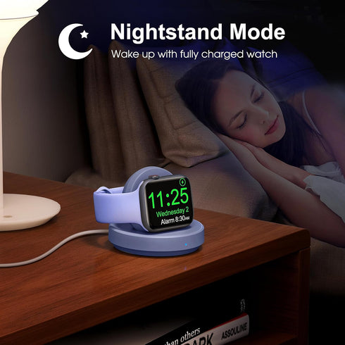Apple Watch Portable Magnetic Charging Dock - Wireless Fast Charger Stand, Nightstand Mode, Compatible with Series 9-2,