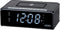 Jensen QiCR-200 Dual Alarm Clock Radio with Qi Charging, White, 9.40in. x 5.00in. x 3.00in.