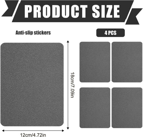 lasuroa 4pcs Phone Grip Tapes, Anti-Slip Cellphone & Mouse Rubber Stickers Patches Waterproof Whole Sheet Non Slip