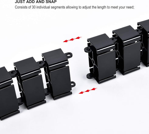 Vwindesk Vertebrae Cable Management Spine Kit | Quad Entry Wire Organizer for Height Adjustable Desk, Black