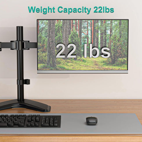 WALI Free Standing Dual LCD Monitor Fully Adjustable Desk Mount, Fits 2 Screens up to 27 inch, 22 lbs Weight Capacity