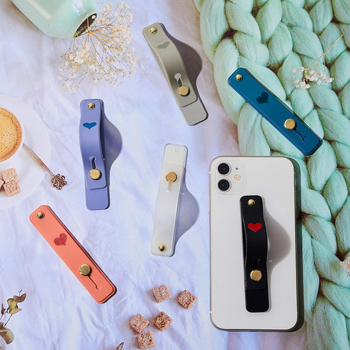 6 Pieces Phone Finger Grip Portable Telescopic Finger Strap, Silicone Mobile Phone Ring Stand Grip Strap for Most Mobile