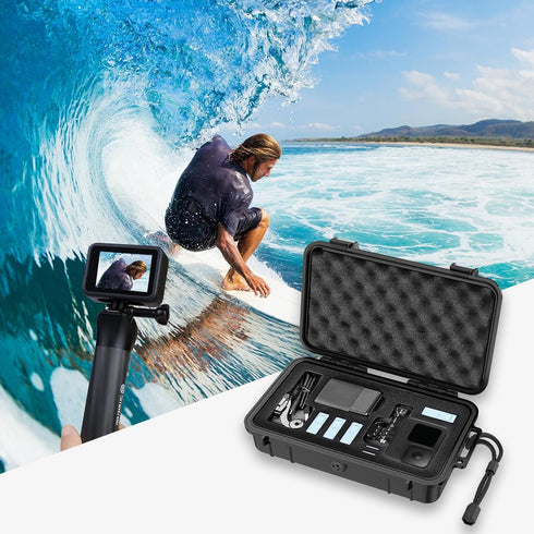 Smatree Waterproof Hard Case for G*pro 12/11/10/9/8/7/6/5/2018/DJI Osmo Action, Portable Shock Durable (Camera and