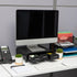 Mind Reader Monitor Stand with 3 Storage Drawers, Desktop Organizer Riser, Set of 2, 13.5"L x 13"W x 4"H, Black
