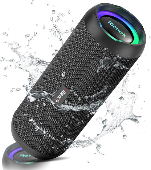 RIENOK Portable Bluetooth Speaker, 30W Dual Pairing, IPX7 Waterproof, True Wireless Stereo HD Sound for Home, Party