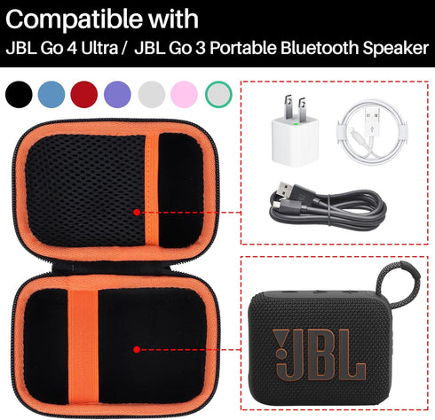 Hard Case for JBL Go 4 GO3 Portable Bluetooth Speaker (Red Case)