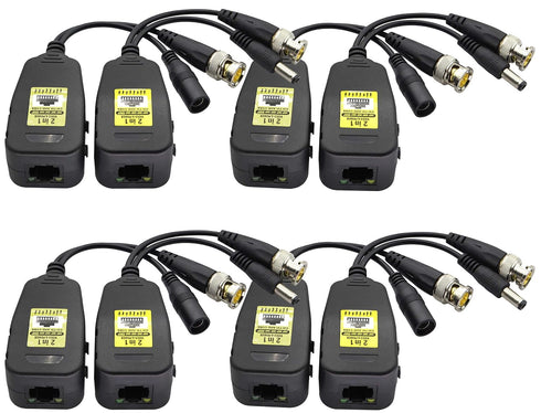 AAOTOKK Power Video Balun DC BNC to Cat5 RJ45 Network Transceiver HD-CVI/TVI/AHD/CVBS with