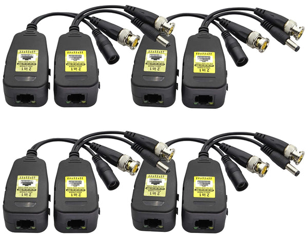 AAOTOKK Power Video Balun DC BNC to Cat5 RJ45 Network Transceiver HD-CVI/TVI/AHD/CVBS with