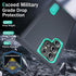 BaHaHoues Samsung Galaxy S24 Ultra Case, Dark Blue/Aqua Blue, with Built-in Kickstand, Shockproof/DropProof Military