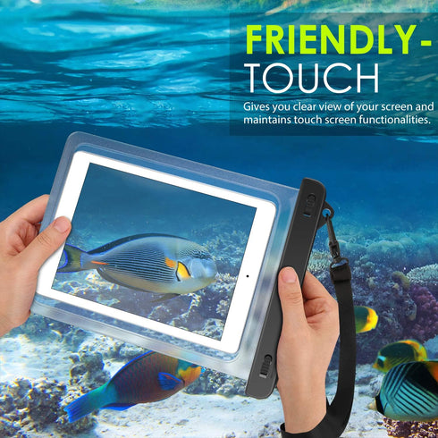 MoKo Waterproof Tablet Case, Tablet Pouch Dry Bag Compatible with iPad 10th, iPad Pro 11 2022, iPad Air 5/4/3/2, iPad 10.2, iPad Pro 10.5/9.7, Samsung Tab S4/S3/S2/Tab A 9.7, Tab E 9.6, Up to 12" by MoKo