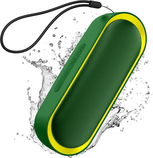 LENRUE Waterproof Bluetooth Speakers, Portable TWS Speakers with 24 Playtime & Stereo Sound for Home & Outdoor - Green