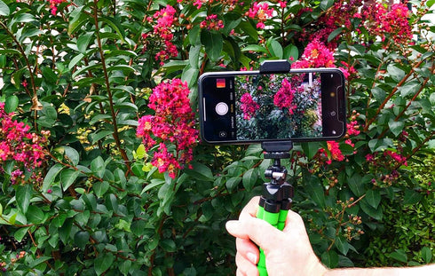DaVoice 360 Tripod Phone Mount Adapter, Rotating Holder, Compatible with iPhone Smartphone Camera Stand, Universal Cell