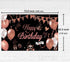 KOKAR Happy Birthday Decorations Banner, Large Black and Rose Gold Sign for Girls Women Birthday Party