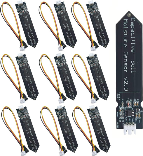 MTDELE 10Pcs Capacitive Soil Moisture Sensor Module 3.3V Compatible with for Arduino Raspberry