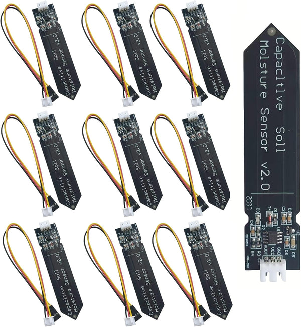 MTDELE 10Pcs Capacitive Soil Moisture Sensor Module 3.3V Compatible with for Arduino Raspberry
