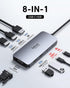 USB C Docking Station Dual HDMI Monitor Adapter, Selore USB C Hub with Dual HDMI, Displayport, VGA, 100W PD Charging