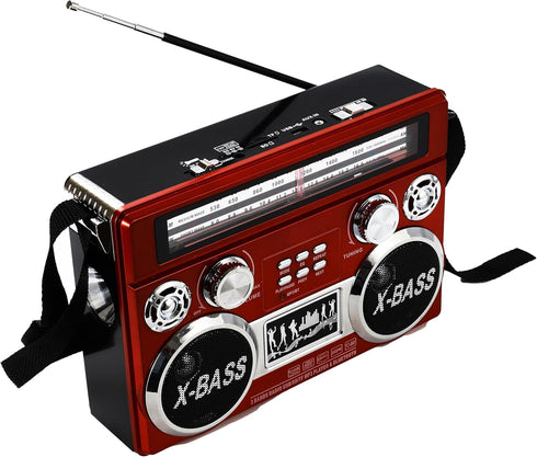 Supersonic SC-1097BT Portable 3 Band Radio with Bluetooth, MP3 Playback, Flashlight, High Sensitivity, Long-Lasting